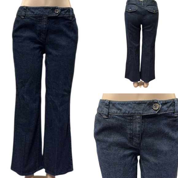 Ann Taylor Original Fit Margo Waist Wide Leg Trousers Blue Jeans Womens 8 - Picture 1 of 14